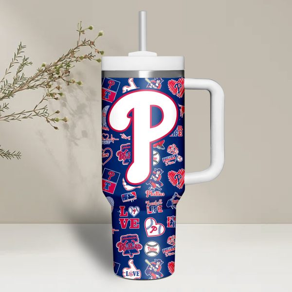 Philadelphia Phillies MLB Custom Stanley Quencher 30oz-40oz Stainless Steel - Image 5