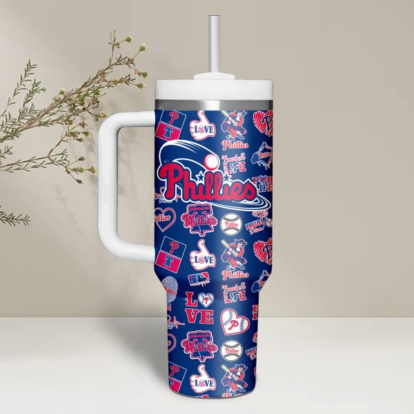 Philadelphia Phillies MLB Custom Stanley Quencher 30oz-40oz Stainless Steel - Image 6