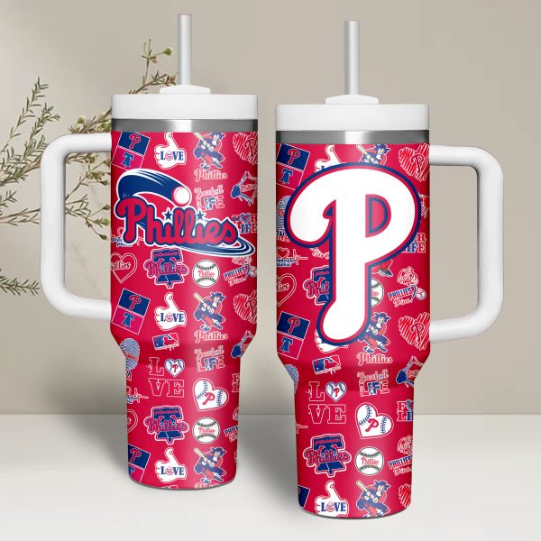 Philadelphia Phillies MLB Custom Stanley Quencher 30oz-40oz Stainless Steel - Image 7