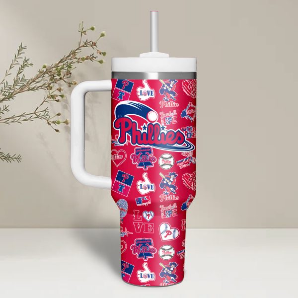 Philadelphia Phillies MLB Custom Stanley Quencher 30oz-40oz Stainless Steel - Image 9