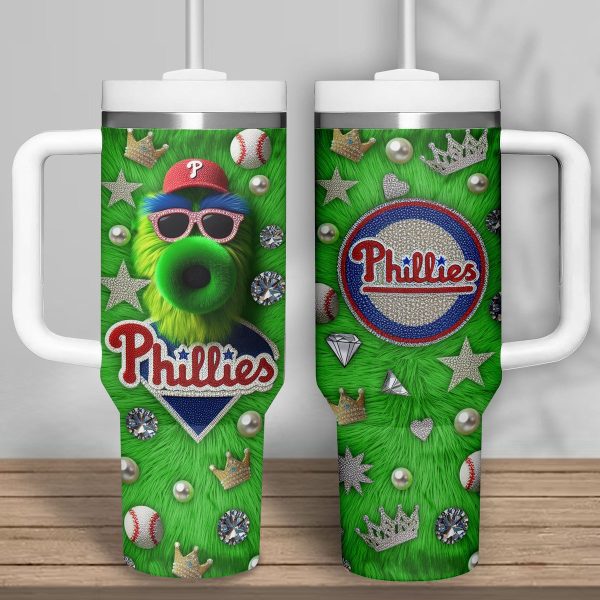 Philadelphia Phillies MLB Custom Stanley Quencher 30oz-40oz Stainless Steel Tumbler