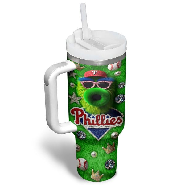 Philadelphia Phillies MLB Custom Stanley Quencher 30oz-40oz Stainless Steel Tumbler - Image 4