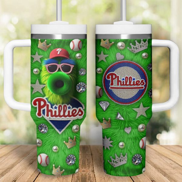 Philadelphia Phillies MLB Custom Stanley Quencher 30oz-40oz Stainless Steel Tumbler - Image 5