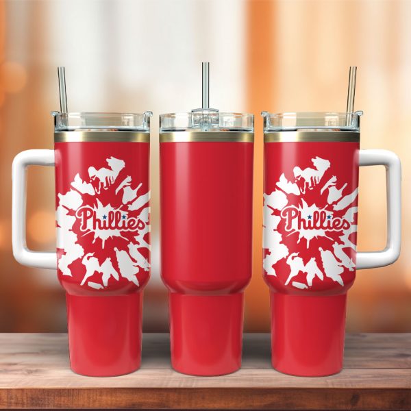 Philadelphia Phillies Baseball MLB Sport Custom Stanley Quencher 30oz-40oz Stainless Steel Tumbler Hot And Cold Tumbler