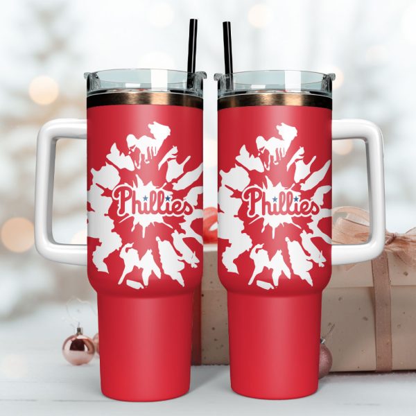 Philadelphia Phillies Baseball MLB Sport Custom Stanley Quencher 30oz-40oz Stainless Steel Tumbler Hot And Cold Tumbler - Image 3