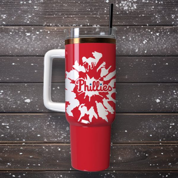 Philadelphia Phillies Baseball MLB Sport Custom Stanley Quencher 30oz-40oz Stainless Steel Tumbler Hot And Cold Tumbler - Image 4