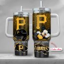 MLB Pittsburgh Pirates Mickey Mouse Custom Stanley Quencher 30oz-40oz Stainless Steel Tumbler Hot And Cold Tumbler