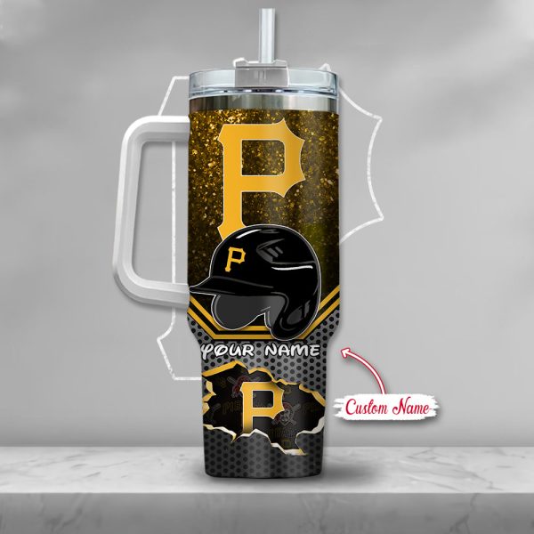 MLB Pittsburgh Pirates Mickey Mouse Custom Stanley Quencher 30oz-40oz Stainless Steel Tumbler Hot And Cold Tumbler - Image 3