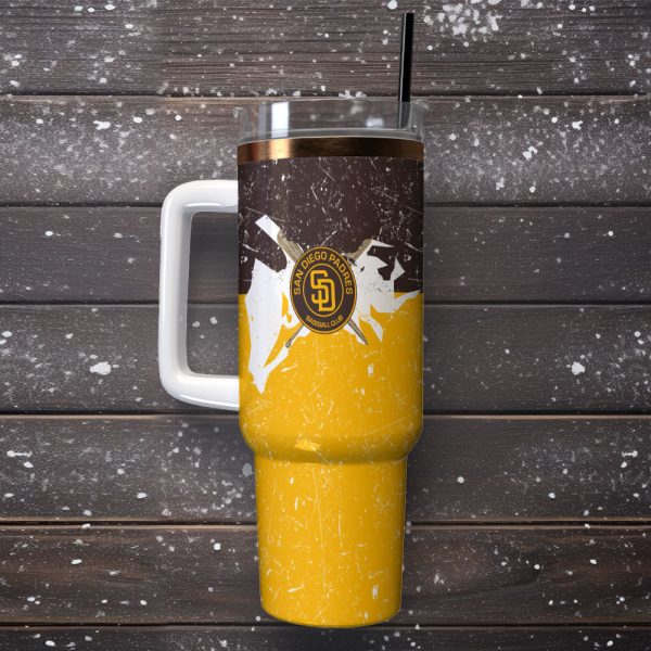 San Diego Padres MLB Sports Custom Stanley Quencher 30oz-40oz Stainless Steel Tumbler Hot And Cold Tumbler - Image 2