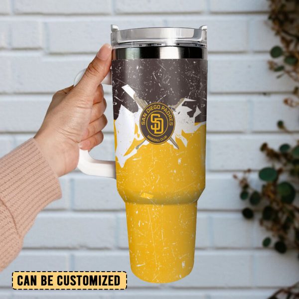 San Diego Padres MLB Sports Custom Stanley Quencher 30oz-40oz Stainless Steel Tumbler Hot And Cold Tumbler - Image 3