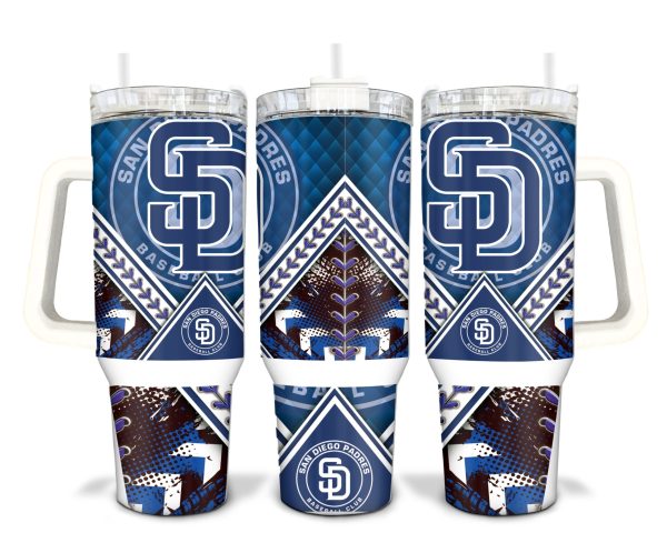 San Diego Padres MLB Custom Stanley Quencher 30oz-40oz Stainless Steel