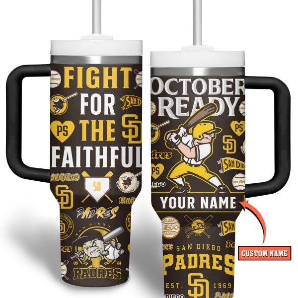 San Diego Padres MLB Custom Stanley Quencher 30oz-40oz Stainless Steel Tumbler Hot And Cold Tumbler