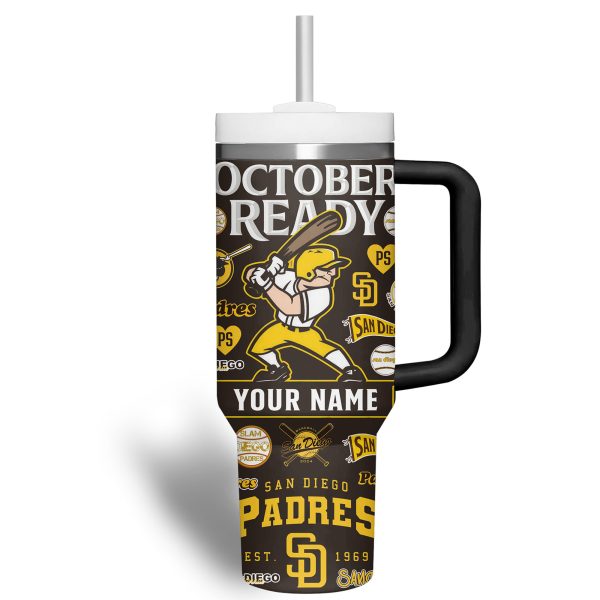 San Diego Padres MLB Custom Stanley Quencher 30oz-40oz Stainless Steel Tumbler Hot And Cold Tumbler - Image 3