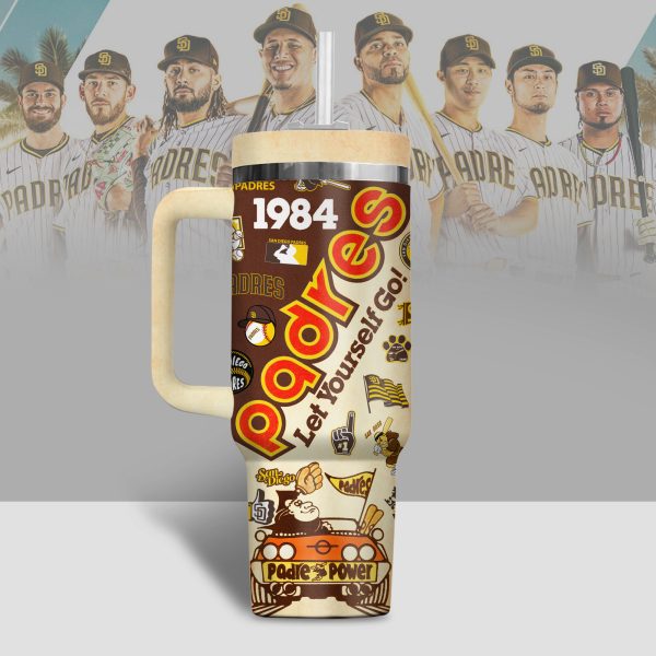 San Diego Padres MLB Custom Stanley Quencher 30oz-40oz Stainless Steel Tumbler - Image 2
