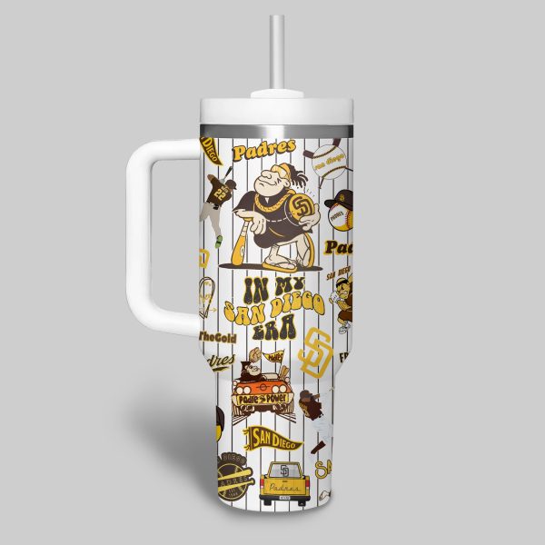 San Diego Padres MLB Custom Stanley Quencher 30oz-40oz Stainless Steel Tumbler - Image 3