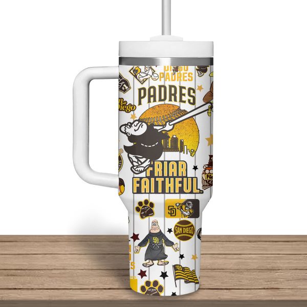 San Diego Padres MLB Custom Stanley Quencher 30oz-40oz Stainless Steel Tumbler - Image 5