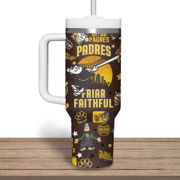 San Diego Padres MLB Custom Stanley Quencher 30oz-40oz Stainless Steel Tumbler - Image 11