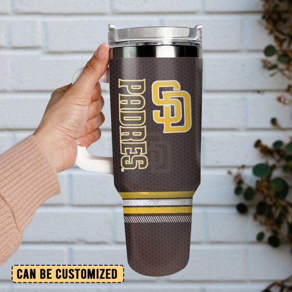San Diego Padres Baseball MLB Sport Custom Stanley Quencher 30oz-40oz Stainless Steel Tumbler - Image 3
