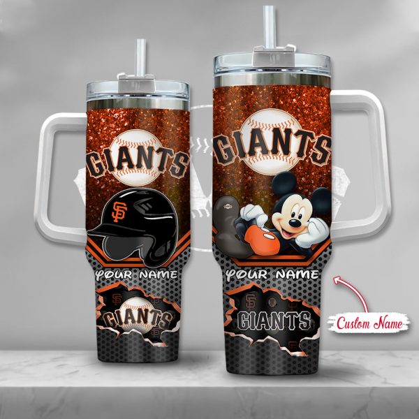 MLB San Francisco Giants Mickey Mouse Custom Stanley Quencher 30oz-40oz Stainless Steel Tumbler Hot And Cold Tumbler