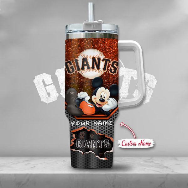 MLB San Francisco Giants Mickey Mouse Custom Stanley Quencher 30oz-40oz Stainless Steel Tumbler Hot And Cold Tumbler - Image 2