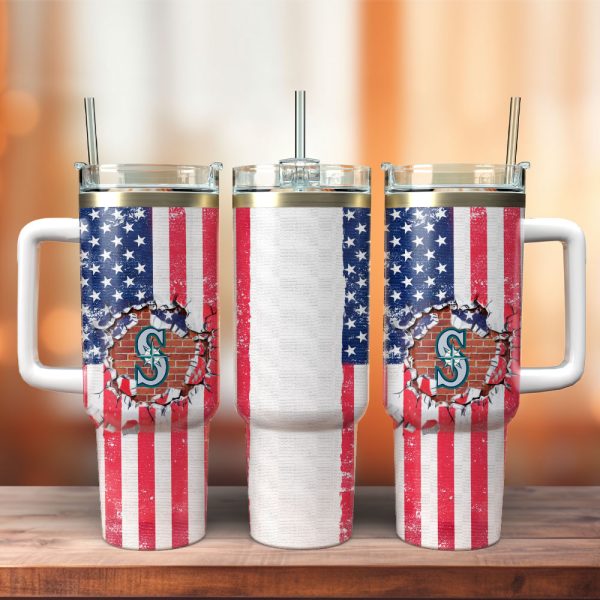 Seattle Mariners Baseball MLB Custom Stanley Quencher 30oz-40oz Stainless Steel Tumbler Hot And Cold Tumbler