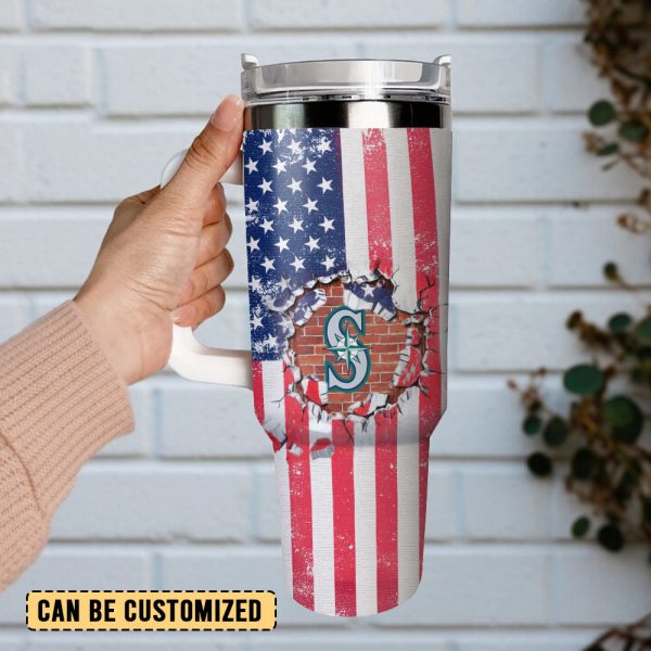 Seattle Mariners Baseball MLB Custom Stanley Quencher 30oz-40oz Stainless Steel Tumbler Hot And Cold Tumbler - Image 2