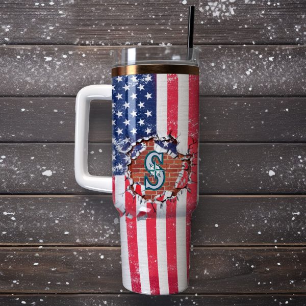 Seattle Mariners Baseball MLB Custom Stanley Quencher 30oz-40oz Stainless Steel Tumbler Hot And Cold Tumbler - Image 4