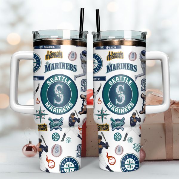Seattle Mariners Baseball MLB Sport Custom Stanley Quencher 30oz-40oz Stainless Steel Tumbler - Image 2