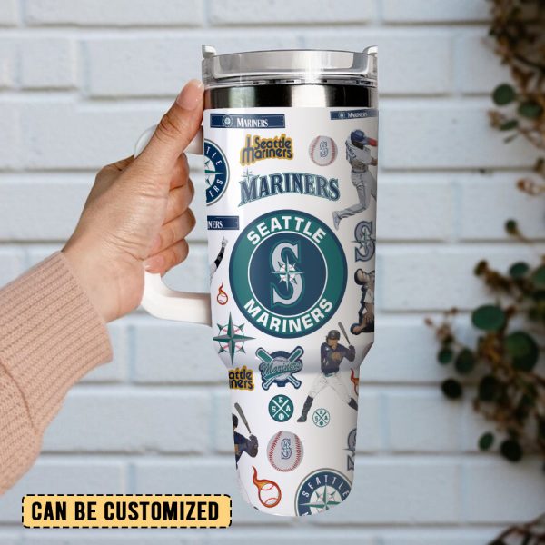 Seattle Mariners Baseball MLB Sport Custom Stanley Quencher 30oz-40oz Stainless Steel Tumbler - Image 3