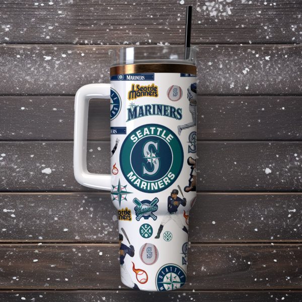 Seattle Mariners Baseball MLB Sport Custom Stanley Quencher 30oz-40oz Stainless Steel Tumbler - Image 4