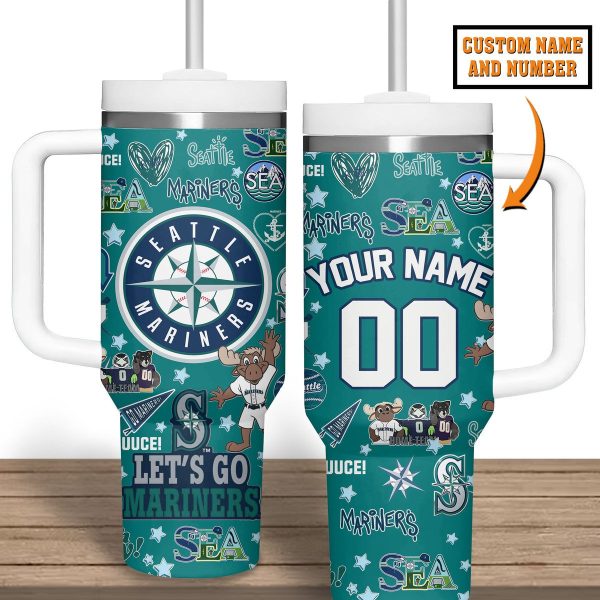 Seattle Mariners MLB Custom Stanley Quencher 30oz-40oz Stainless Steel Tumbler