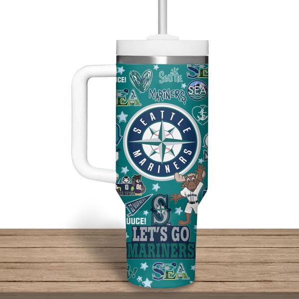 Seattle Mariners MLB Custom Stanley Quencher 30oz-40oz Stainless Steel Tumbler - Image 3