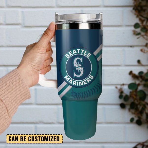 Seattle Mariners Baseball MLB Custom Stanley Quencher 30oz-40oz Stainless Steel Tumbler Hot And Cold Tumbler - Image 2