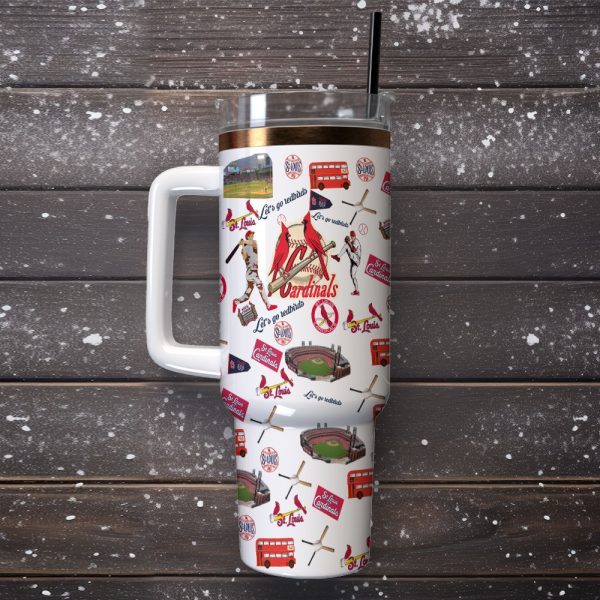 St. Louis Cardinals MLB Custom Stanley Quencher 30oz-40oz Stainless Steel Tumbler Hot And Cold Tumbler - Image 2