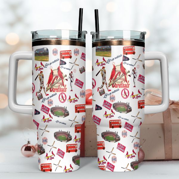 St. Louis Cardinals MLB Custom Stanley Quencher 30oz-40oz Stainless Steel Tumbler Hot And Cold Tumbler - Image 4