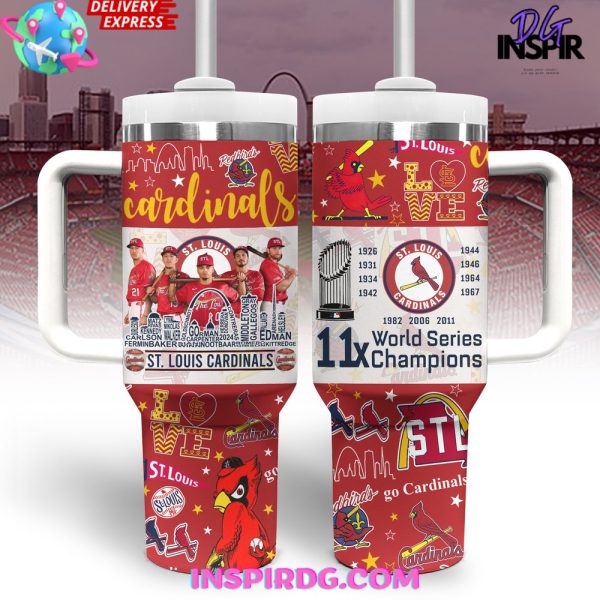 St. Louis Cardinals Baseball MLB Custom Stanley Quencher 30oz-40oz Stainless Steel Tumbler