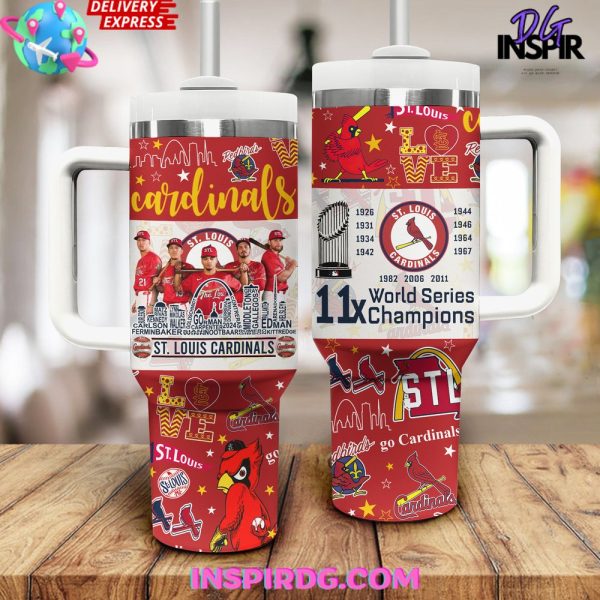 St. Louis Cardinals Baseball MLB Custom Stanley Quencher 30oz-40oz Stainless Steel Tumbler - Image 2