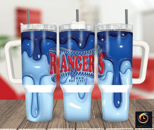 Texas Rangers MLB Custom Stanley Quencher 30oz-40oz Stainless Steel Tumbler Hot And Cold Tumbler