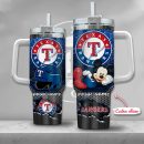 MLB Texas Rangers Mickey Mouse Custom Stanley Quencher 30oz-40oz Stainless Steel Tumbler Hot And Cold Tumbler
