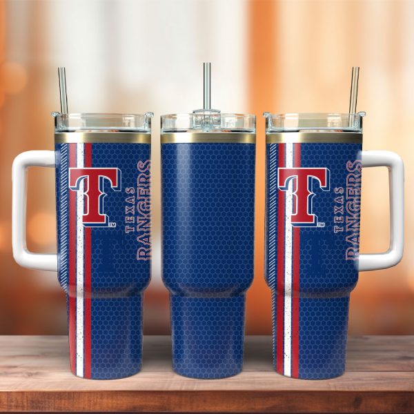 Texas Rangers Baseball MLB Sport Custom Stanley Quencher 30oz-40oz Stainless Steel Tumbler
