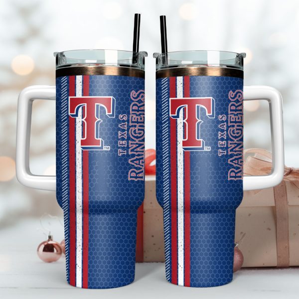 Texas Rangers Baseball MLB Sport Custom Stanley Quencher 30oz-40oz Stainless Steel Tumbler - Image 2