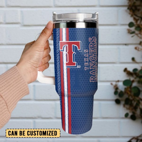 Texas Rangers Baseball MLB Sport Custom Stanley Quencher 30oz-40oz Stainless Steel Tumbler - Image 3