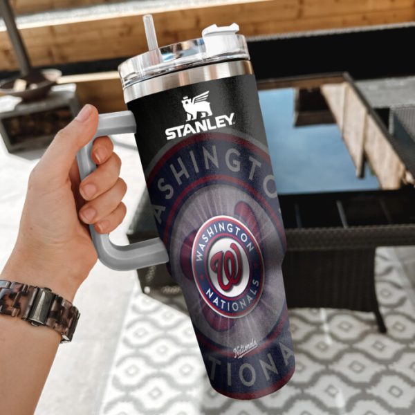 MLB Washington Nationals Custom Stanley Quencher 30oz-40oz Stainless Steel Tumbler Hot And Cold Tumbler