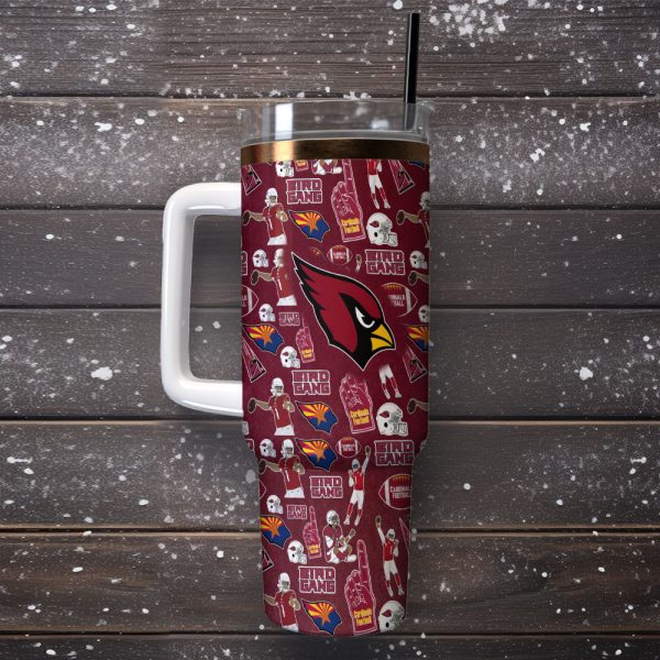 Arizona Cardinals NFL Custom Stanley Quencher 30oz-40oz Stainless Steel Tumbler Hot And Cold Tumbler - Image 2