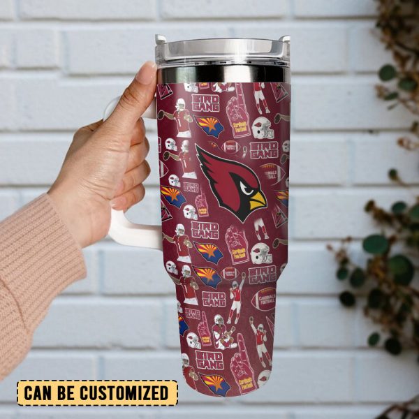 Arizona Cardinals NFL Custom Stanley Quencher 30oz-40oz Stainless Steel Tumbler Hot And Cold Tumbler - Image 3