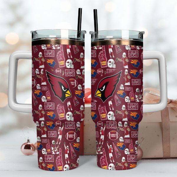 Arizona Cardinals NFL Custom Stanley Quencher 30oz-40oz Stainless Steel Tumbler Hot And Cold Tumbler - Image 4
