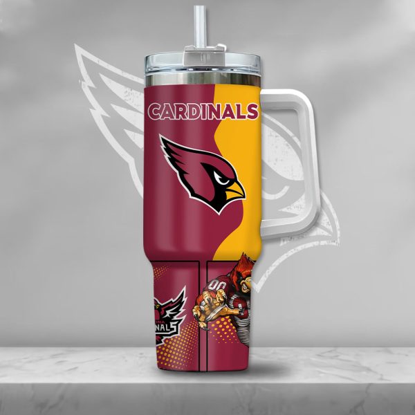 NFL Arizona Cardinals Gangster Skeleton Custom Stanley Quencher 30oz-40oz Stainless Steel Tumbler Hot And Cold Tumbler - Image 2