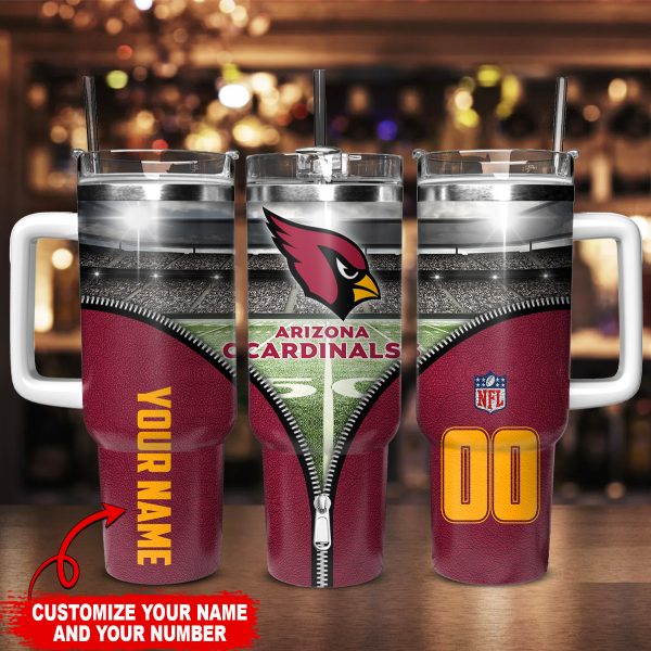 Arizona Cardinals NFL Custom Stanley Quencher 30oz-40oz Stainless Steel Tumbler Hot And Cold Tumbler - Image 2