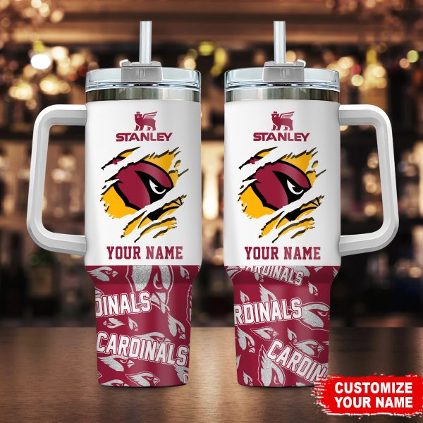 Arizona Cardinals NFL Custom Stanley Quencher 30oz-40oz Stainless Steel Tumbler Hot And Cold Tumbler