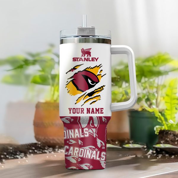 Arizona Cardinals NFL Custom Stanley Quencher 30oz-40oz Stainless Steel Tumbler Hot And Cold Tumbler - Image 2